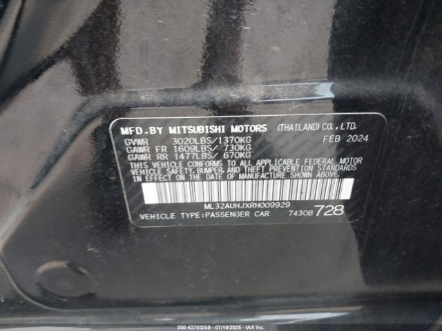 2024 MITSUBISHI MIRAGE ML32AUHJXRH009929 Photo 8