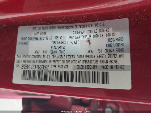 3MZBM1V70FM220587 Mazda pe
