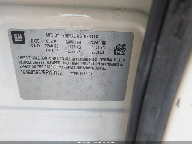 Buick lfx 2014 1G4GB5G37EF129102 Image 9