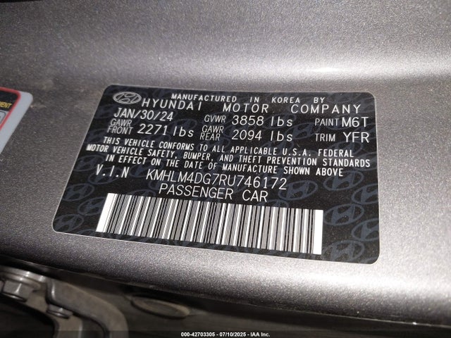 KMHLM4DG7RU746172 Hyundai mpi nu pe