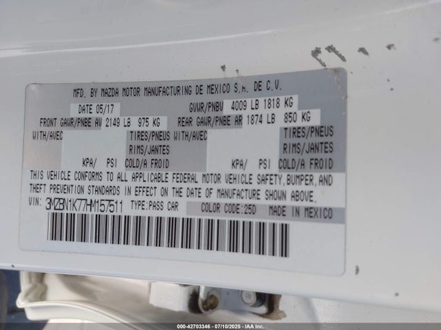 3MZBN1K77HM157511 Mazda pe