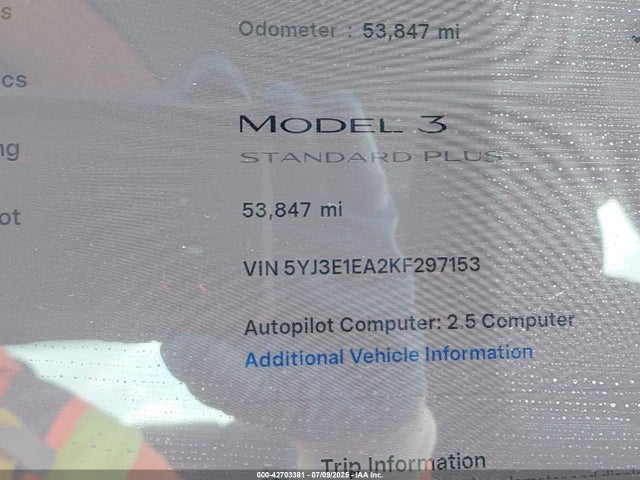 Tesla MODEL 3 2019 5YJ3E1EA2KF297153 Image 7