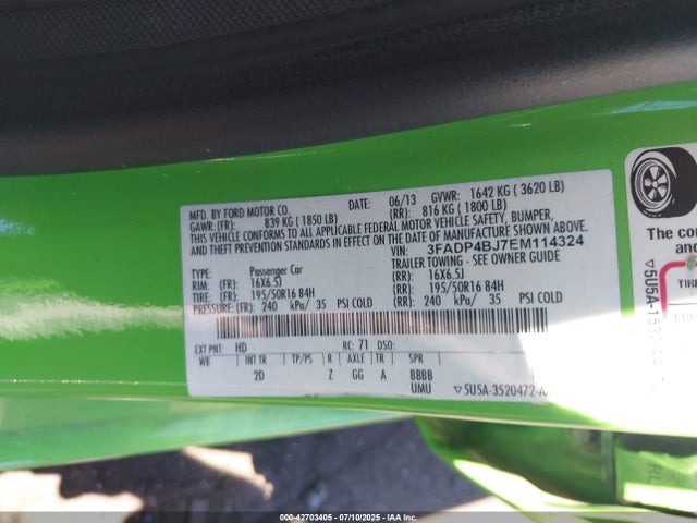 Ford 2014 2014 3FADP4BJ7EM114324 Image 9