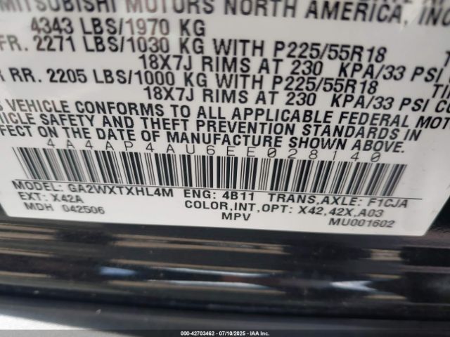 2014 MITSUBISHI OUTLANDER SPORT 4A4AP4AU6EE028140 Photo 8