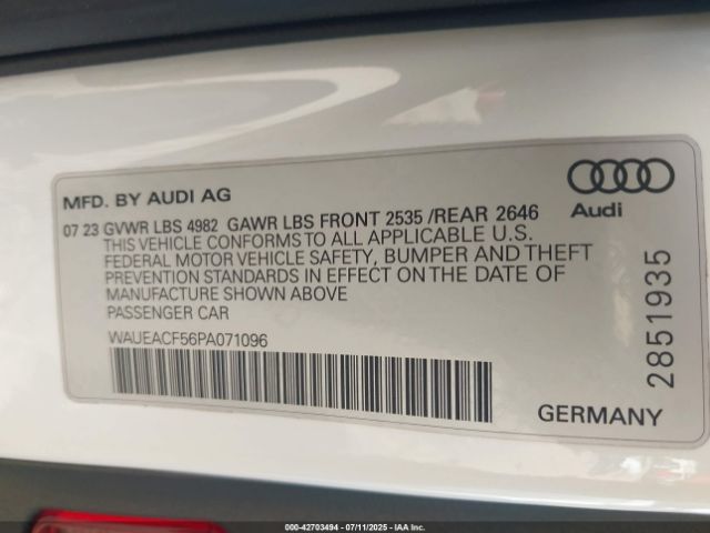 2023 AUDI A5 SPORTBACK WAUEACF56PA071096 Photo 8