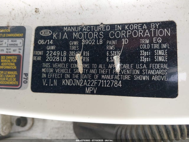 KIA dohc gdi gamma 2015 KNDJN2A22F7112784 Image 9