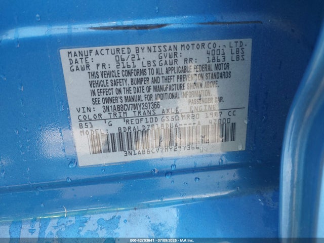 Nissan Sentra 2021 3N1AB8CV7MY297366 Image 9