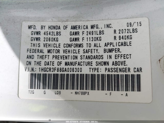 1HGCR3F88GA006300 Honda j35y1