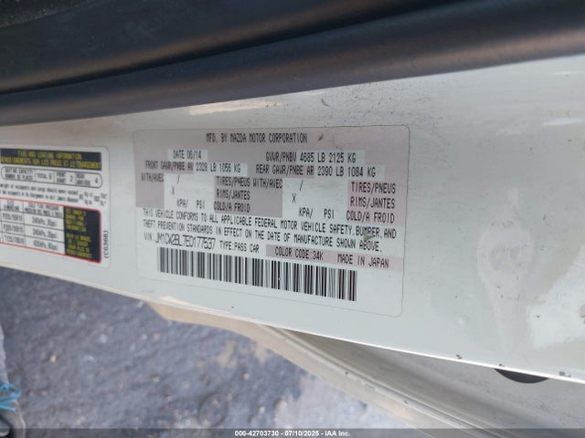 JM1CW2BL7E0177537 Mazda l5x