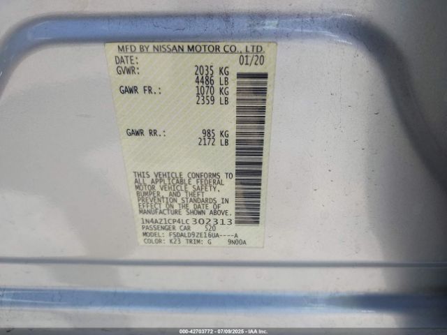 2020 NISSAN LEAF 1N4AZ1CP4LC302313 Photo 8