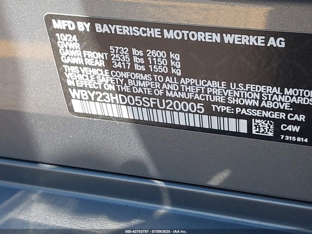 BMW I4 2025 WBY23HD05SFU20005 Image 9