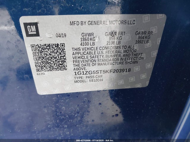 1G1ZG5ST5KF203918 Chevrolet lfv - direct injection, variable valve timing, gen 1
