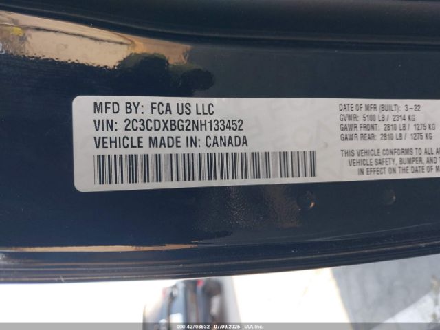 2022 DODGE CHARGER 2C3CDXBG2NH133452 Photo 8