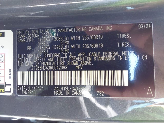 Lexus a25a-fxs, 5nm+4nm 2024 2T2BBMCA3RC042093 Image 9