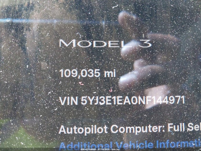 2022 TESLA MODEL 3 5YJ3E1EA0NF144971 Photo 6