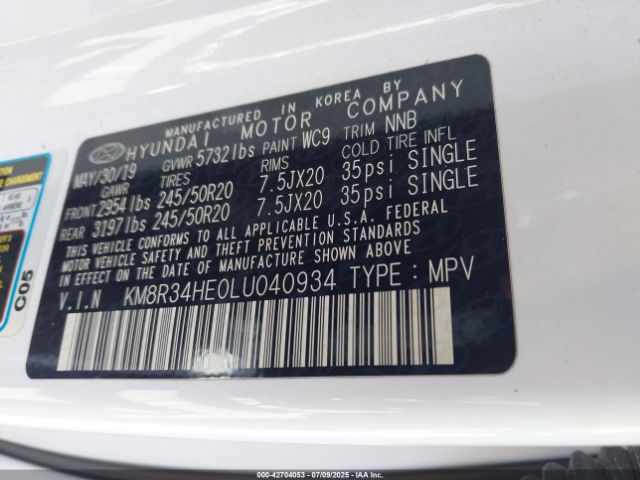 2020 HYUNDAI PALISADE KM8R34HE0LU040934 Photo 8