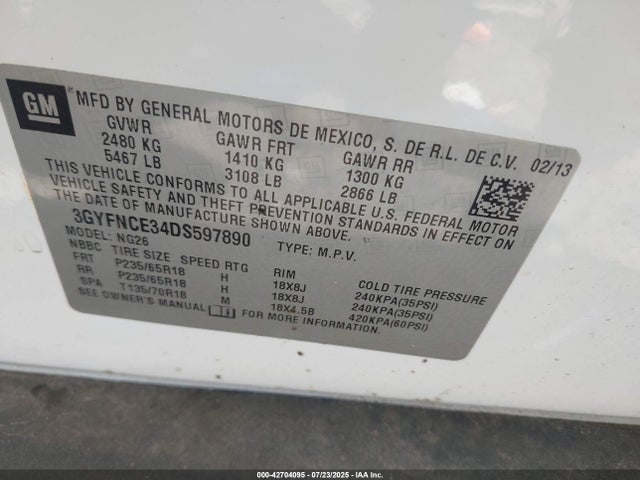 2013 CADILLAC SRX 3GYFNCE34DS597890 Photo 8