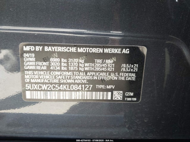 5UXCW2C54KL084127 BMW X7