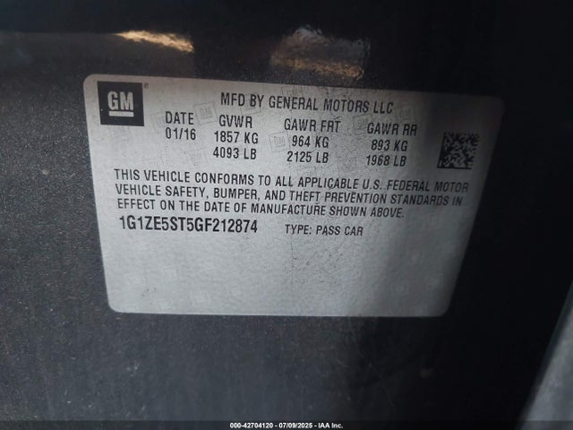 1G1ZE5ST5GF212874 Chevrolet lfv - di: direct injection, vvt, gen1 gmna