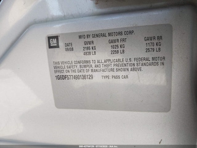 2009 CADILLAC CTS 1G6DF577490136129 Photo 8