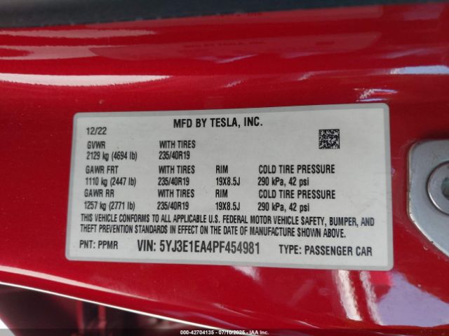 2023 TESLA MODEL 3 5YJ3E1EA4PF454981 Photo 8