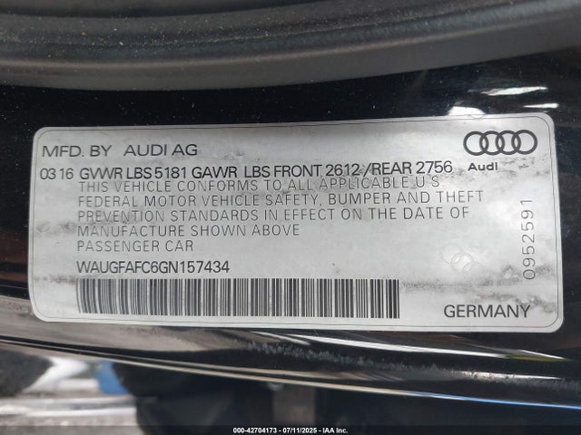 2016 AUDI A6 WAUGFAFC6GN157434 Photo 8