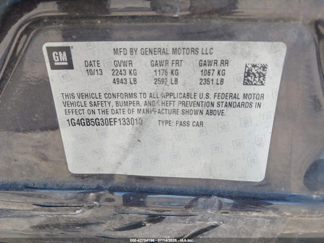 Buick lfx 2014 1G4GB5G30EF133010 Image 9