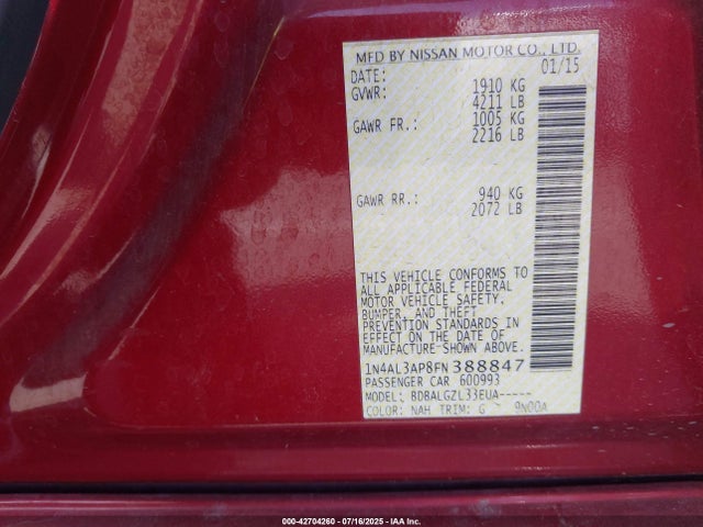 1N4AL3AP8FN388847 Nissan 2015