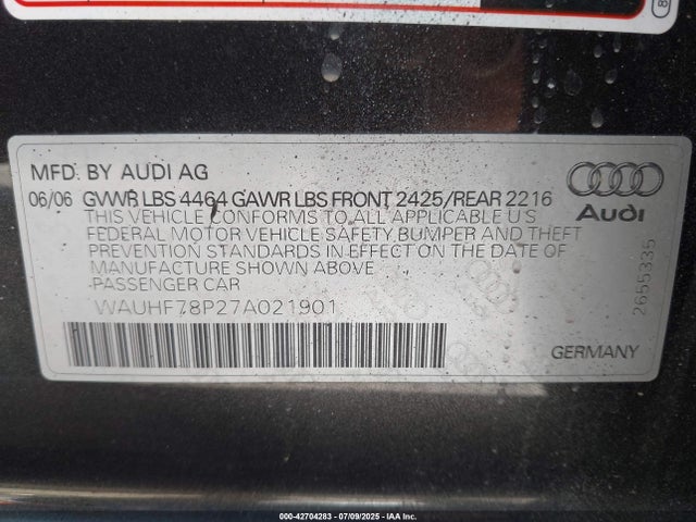 2007 AUDI A3 WAUHF78P27A021901 Photo 8