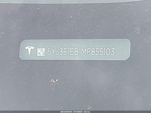 2021 TESLA MODEL 3 5YJ3E1EB1MF855103 Photo 8