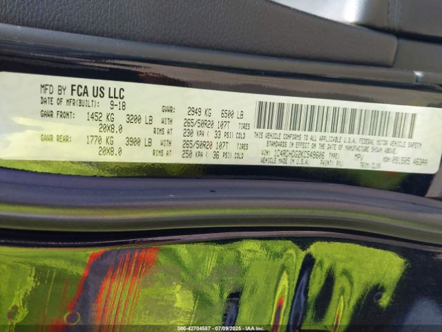 2019 DODGE DURANGO 1C4RDHDG2KC549606 Photo 8