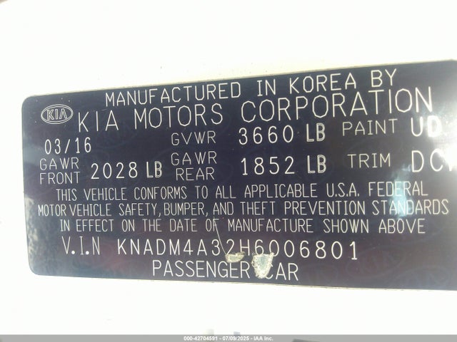 KIA Rio 2017 KNADM4A32H6006801 Image 9