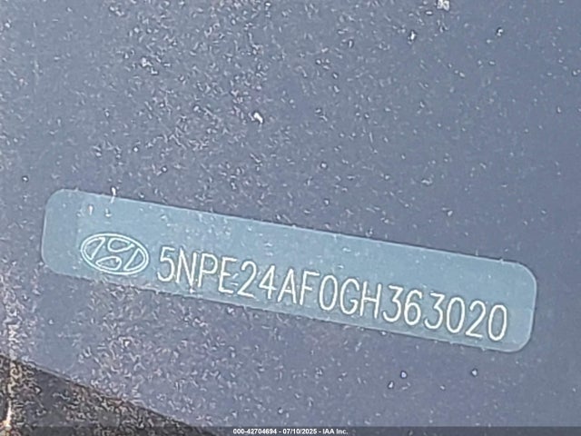 5NPE24AF0GH363020 Hyundai dohc gdi theta-ii