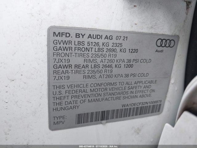 2022 AUDI Q3 WA1DECF32N1006979 Photo 8