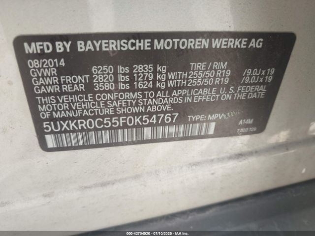 2015 BMW X5 5UXKR0C55F0K54767 Photo 8