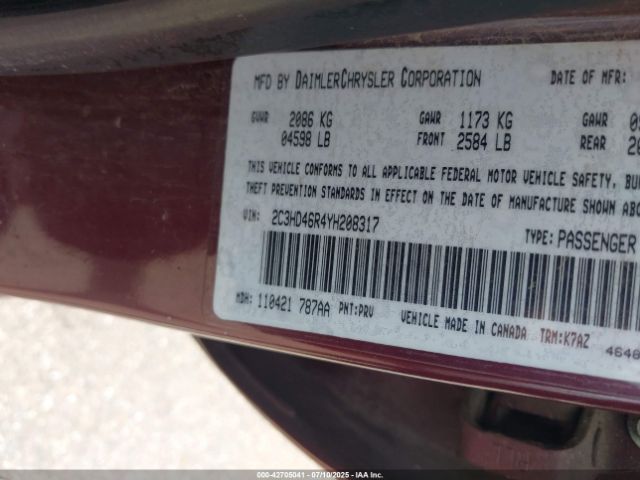 2000 CHRYSLER CONCORDE 2C3HD46R4YH208317 Photo 8