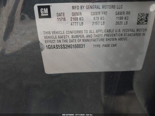2017 CADILLAC CTS 1G6AS5SS2H0168831 Photo 8
