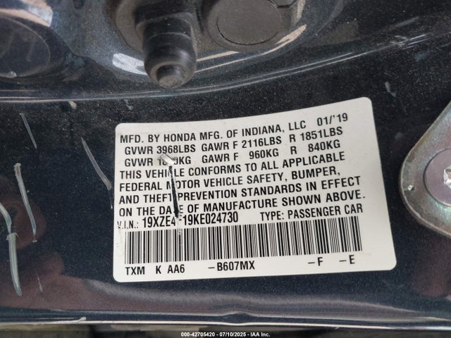 19XZE4F19KE024730 Honda leb6