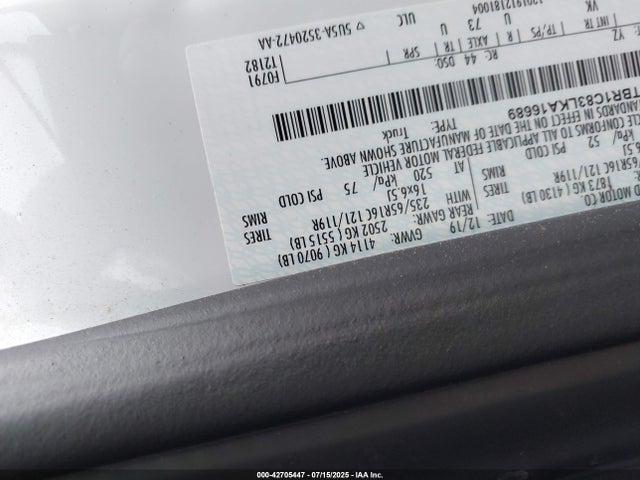 Ford 3.5l v6 cyclone 2020 1FTBR1C83LKA16689 Image 9