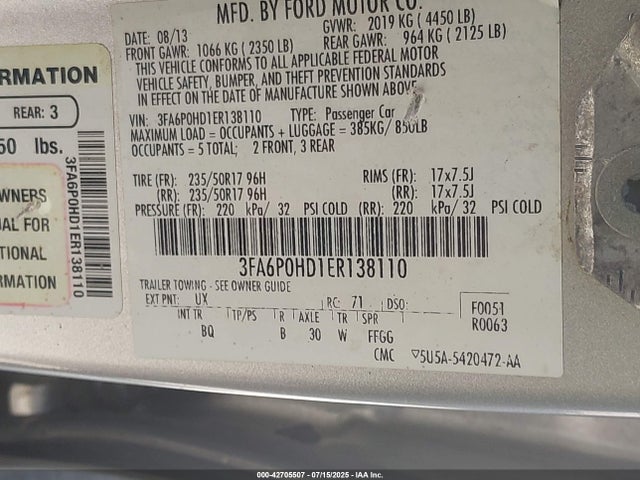 3FA6P0HD1ER138110 Ford 2014