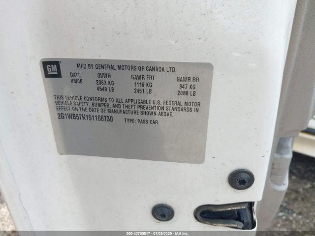 2009 CHEVROLET IMPALA 2G1WB57K191108730 Photo 8