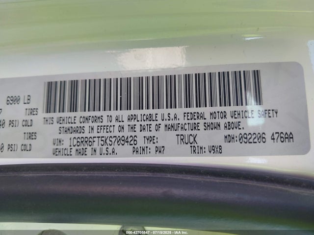 RAM 2019 2019 1C6RR6FT5KS709426 Image 9