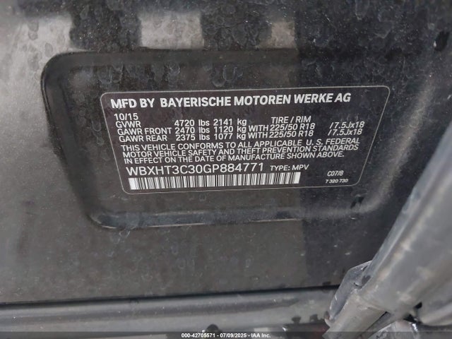 WBXHT3C30GP884771 BMW X1