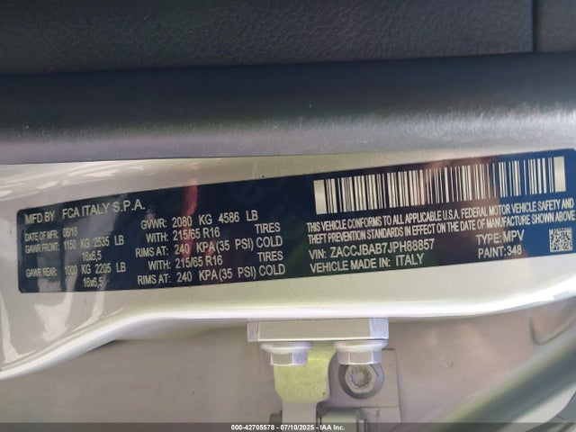 ZACCJBAB7JPH88857 Jeep 2018