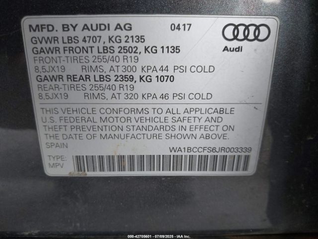 2018 AUDI Q3 WA1BCCFS6JR003339 Photo 8