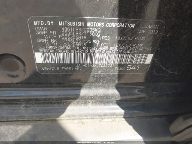 2020 MITSUBISHI OUTLANDER JA4AD3A3XLZ022231 Photo 8