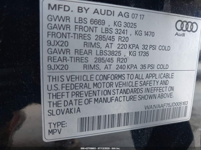 2018 AUDI Q7 WA1VAAF75JD005163 Photo 8