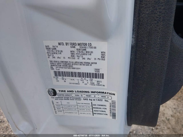 Ford 2014 2014 1FTFW1EF0EFB81231 Image 9