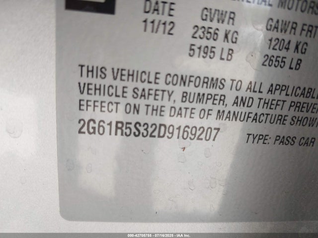 2013 CADILLAC XTS 2G61R5S32D9169207 Photo 8