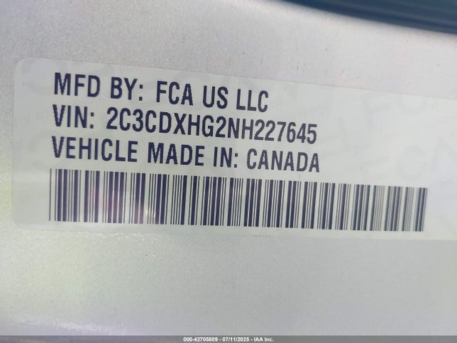 Dodge 2022 2022 2C3CDXHG2NH227645 Image 9